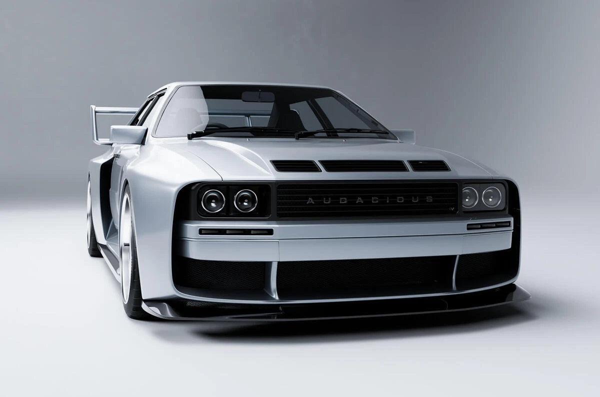 Atgimusi ralio legenda: britai pristato „Audi Quattro“ interpretaciją su 10 000 sūkių per minutę pasiekiančiu V8 varikliu