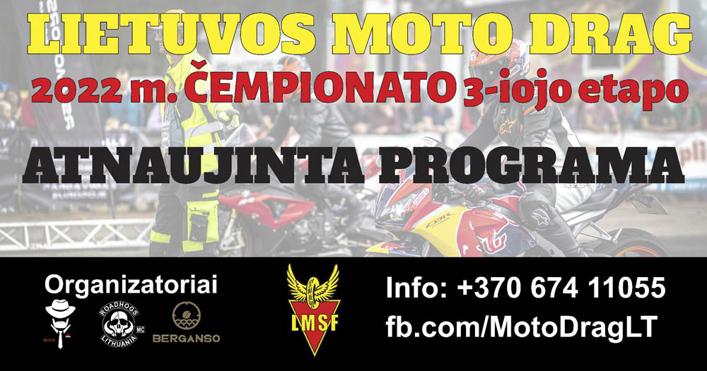 Į Kazlų Rudą kviečia Moto Drag čempionato III etapo varžybos