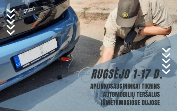 Rugsėjį aplinkosaugininkai tikrins automobilių taršumą
