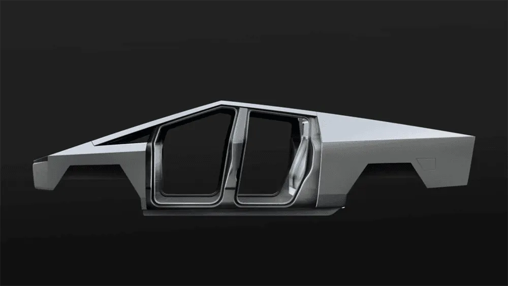 „Tesla” ruošiasi išleisti „Cybertruck”: nerūdijančio plieno pikapą-amfibiją