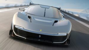 "Ferrari KC23": unikalus treko superautomobilis su kvėpuojančiu kėbulu