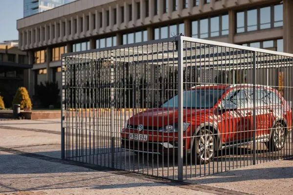 Paaiškėjo, kodėl Vilniaus centre – kalėjime užrakintas automobilis