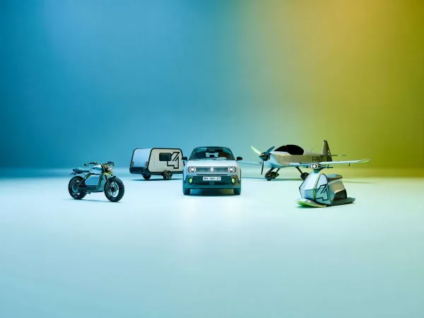 Kartu su elektriniu „Renault 4 E-Tech electric“ pristatyta vizija, kaip keliauti tvariau žeme, vandeniu ir oru